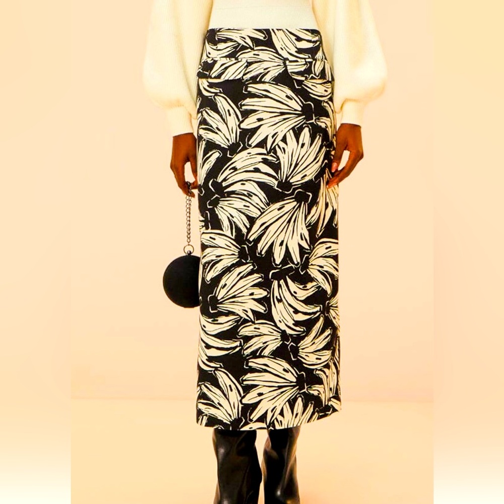 Farm Rio Black Bossa Banana Maxi Skirt - Brand New with Tags - Size XL